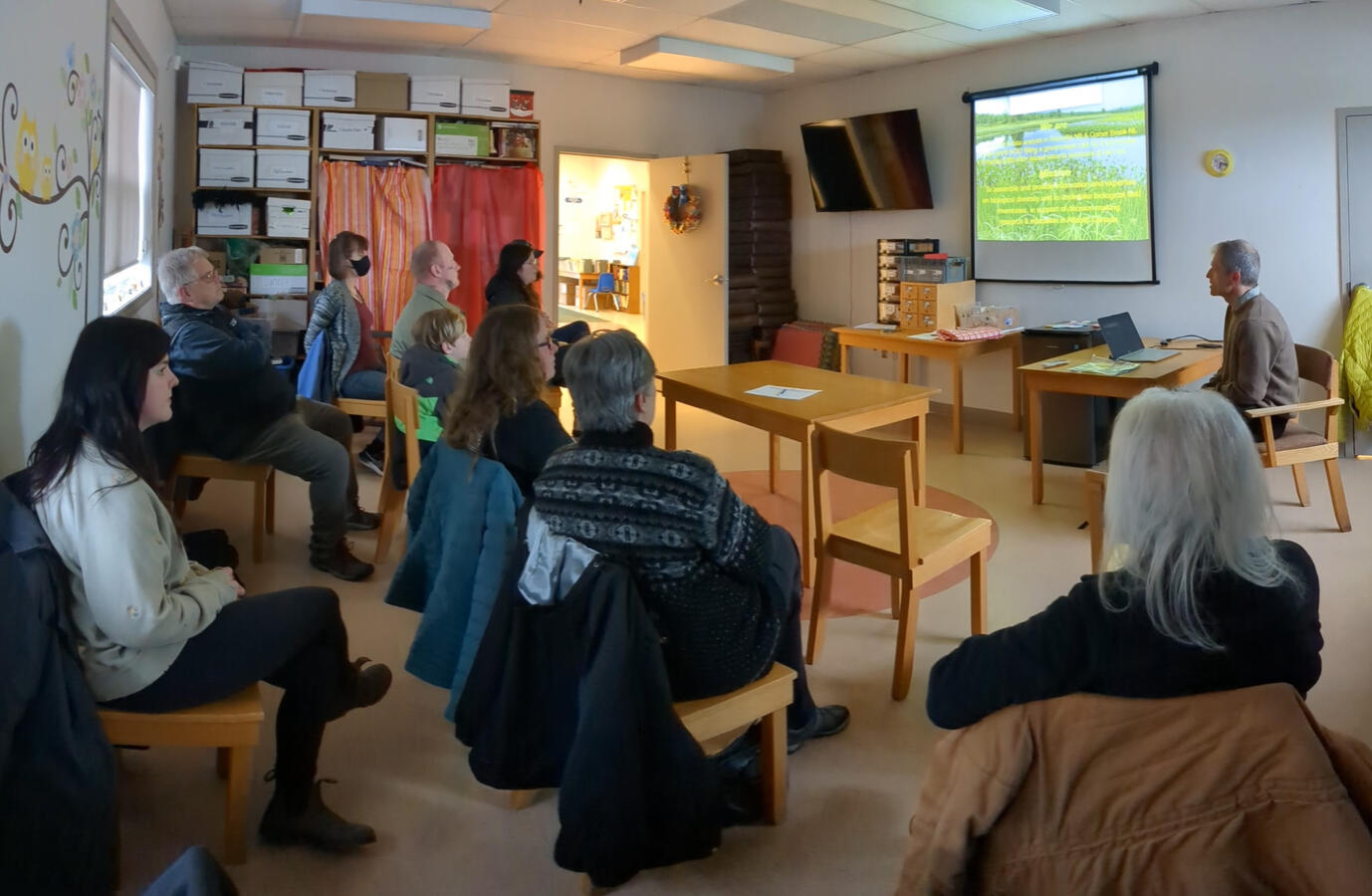 Sean Blaney's excellent talk on the Atlantic Canada Conservation Data Centre's activities in Cape Breton at the North Sydney library was wonderful. He described the grueling fieldwork by his team in the C.B. Highlands N.P., finding rare arctic species