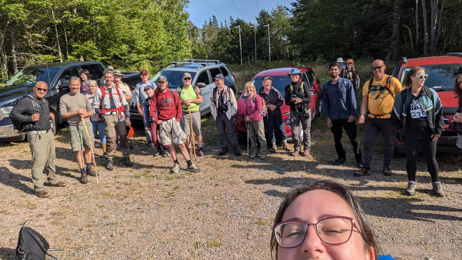 We had a great turnout for the Lewis Mountain Road Trail walk, with lots of experienced and new naturalists. The weather was perfect, and our guide was sure to point out lots of interesting plants and lichens.