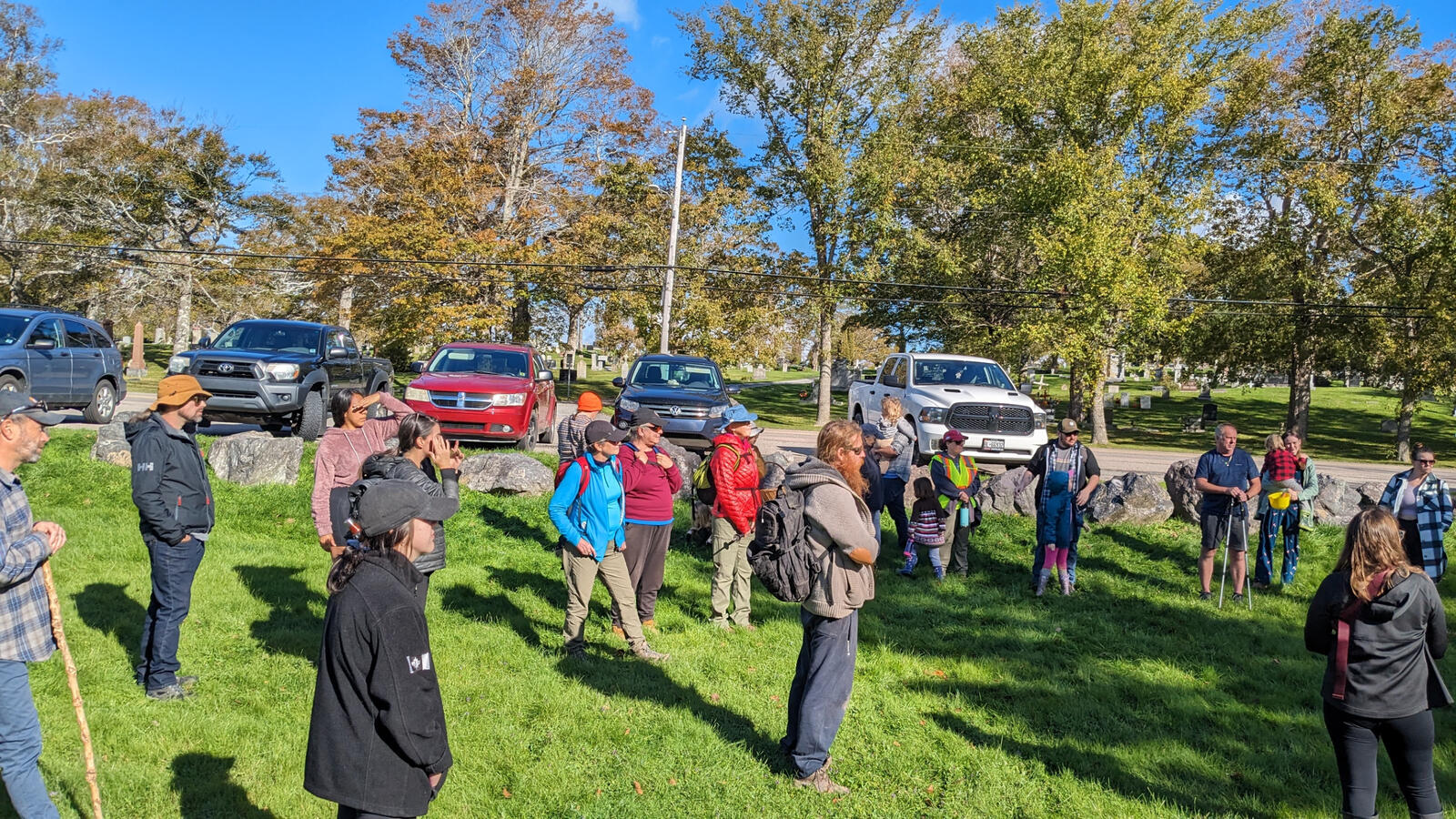 A wonderful group of naturalists getting ready to explore Pottle Lake watershed on a beautiful day in October